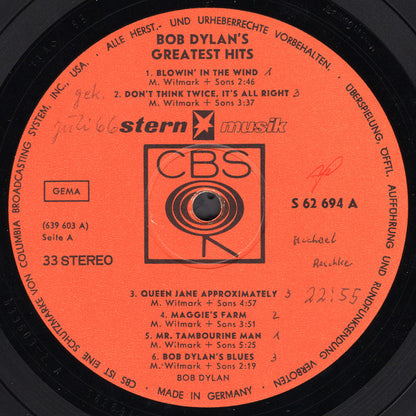 Bob Dylan : Bob Dylan's Greatest Hits (LP, Comp)