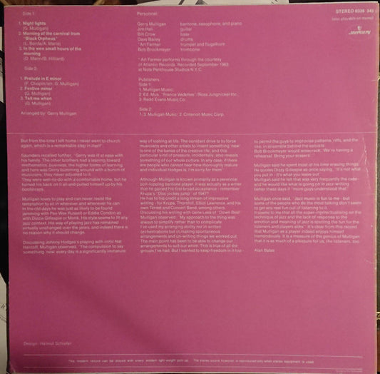 Gerry Mulligan : Night Lights (LP, Album, RE)