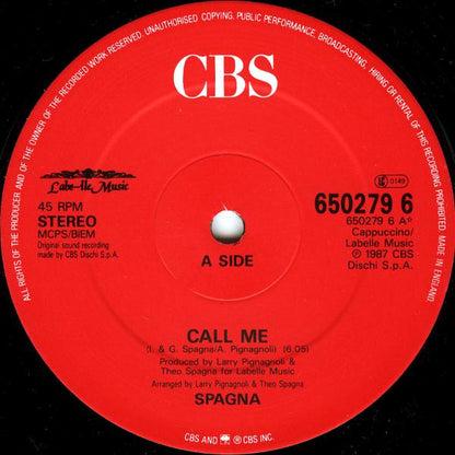 Spagna* : Call Me (12", Single)