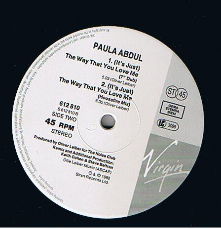 Paula Abdul : (It's Just) The Way That You Love Me (12")