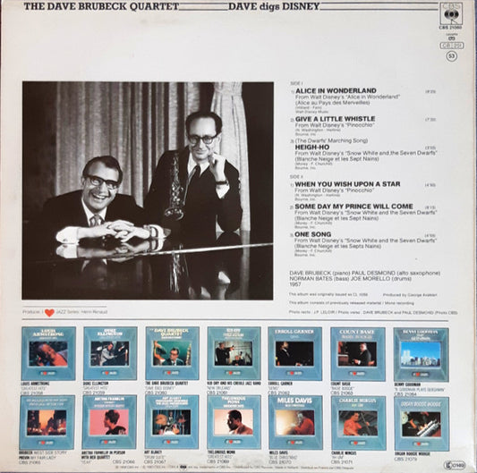 The Dave Brubeck Quartet : Dave Digs Disney (LP, Album, Mono, RE)