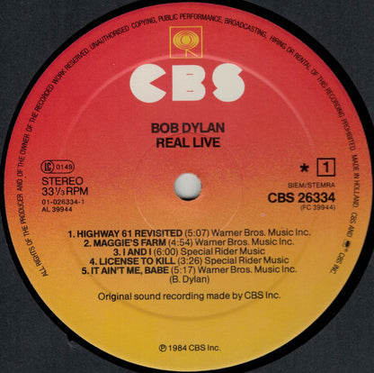 Bob Dylan : Real Live (LP, Album)