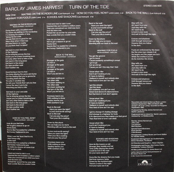 Barclay James Harvest : Turn Of The Tide (LP, Album)
