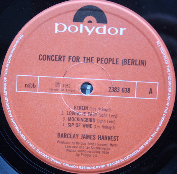 Barclay James Harvest : A Concert For The People (Berlin) (LP, Album)