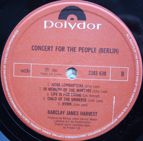 Barclay James Harvest : A Concert For The People (Berlin) (LP, Album)