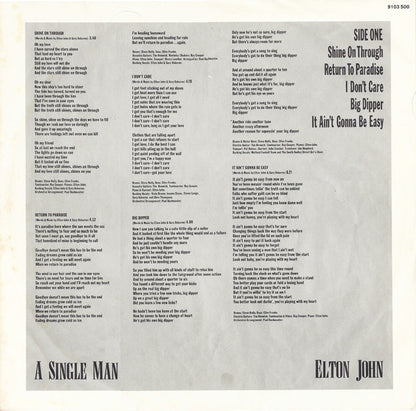 Elton John : A Single Man (LP, Album, Gat)