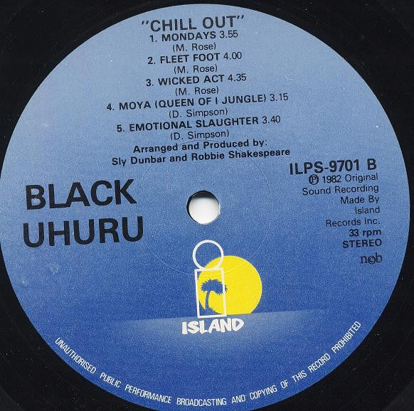 Black Uhuru : Chill Out (LP, Album)