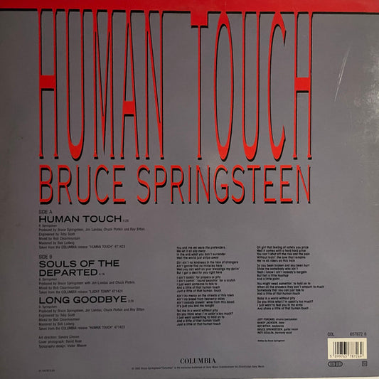 Bruce Springsteen : Human Touch (12", Single)