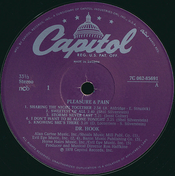 Dr. Hook : Pleasure & Pain (LP, Album)
