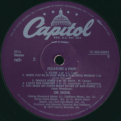 Dr. Hook : Pleasure & Pain (LP, Album)