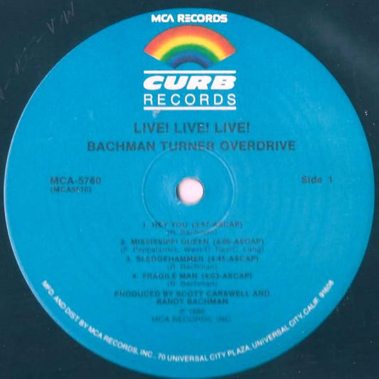 Bachman-Turner Overdrive : Live! Live! Live! (LP, Album)