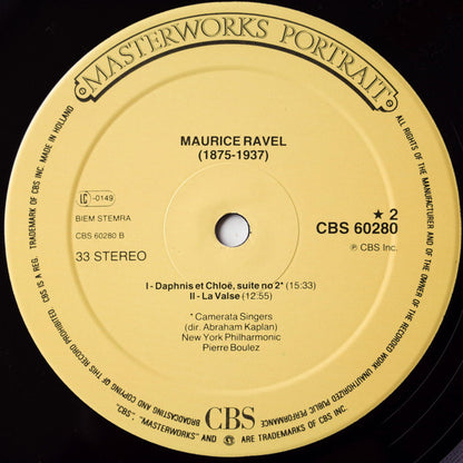 Maurice Ravel - Pierre Boulez, New York Philharmonic : Bolero, La Valse, Menuet Antique, Daphnis Et Chloé (LP, Album)