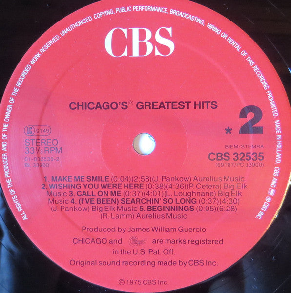 Chicago (2) : Chicago IX - Chicago's Greatest Hits (LP, Comp, RE)