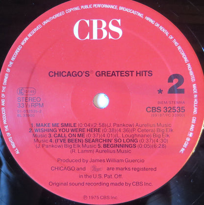 Chicago (2) : Chicago IX - Chicago's Greatest Hits (LP, Comp, RE)