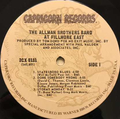 The Allman Brothers Band : The Allman Brothers Band At Fillmore East (2xLP, Album, RE, Pit)