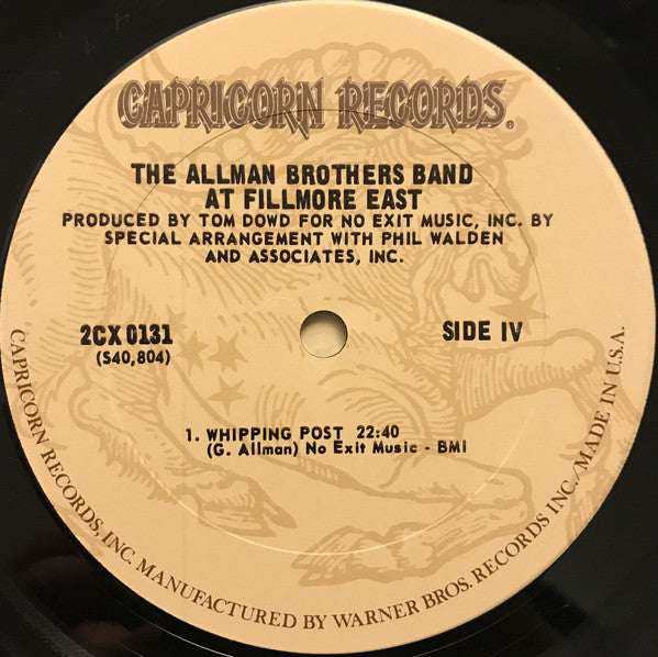The Allman Brothers Band : The Allman Brothers Band At Fillmore East (2xLP, Album, RE, Pit)