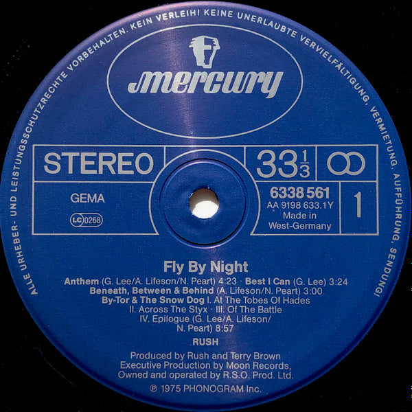 Rush : Fly By Night (LP, Album, RE)