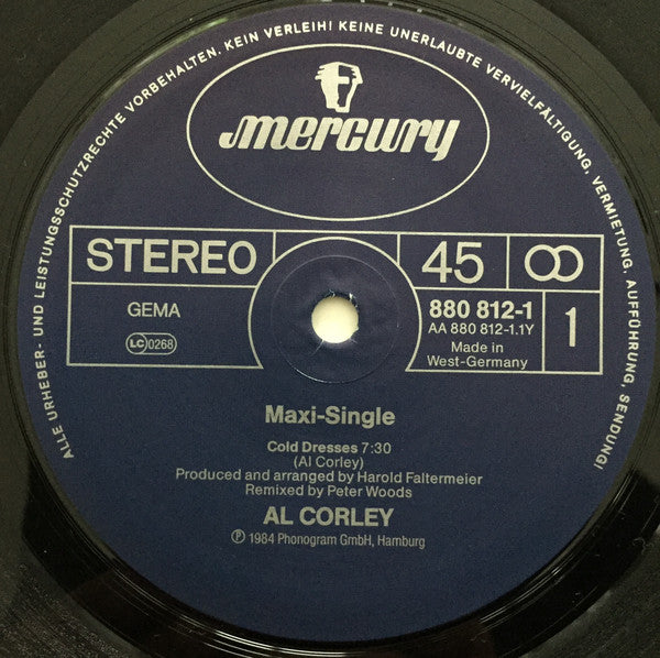 Al Corley : Cold Dresses (12", Maxi)