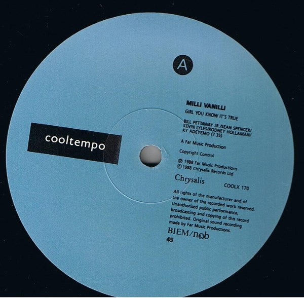 Milli Vanilli : Girl You Know It's True (12")