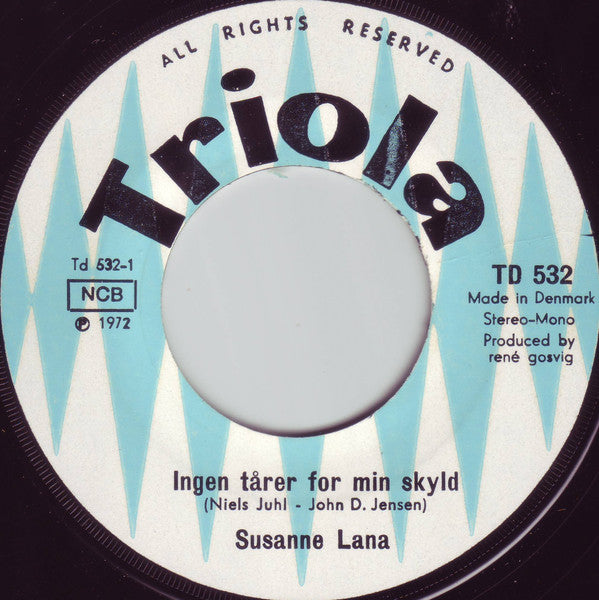 Susanne Lana : Ingen Tårer For Min Skyld / Tænk Hvis Alting Var Som Før (7")