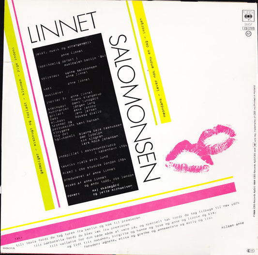 Anne Linnet • Sanne Salomonsen : Linnet • Salomonsen (LP, Album, Sun)