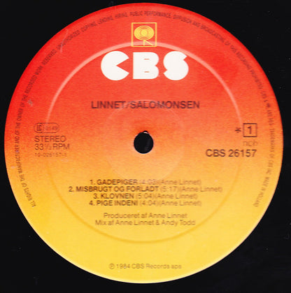 Anne Linnet • Sanne Salomonsen : Linnet • Salomonsen (LP, Album, Sun)
