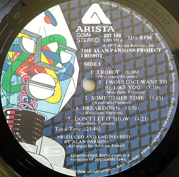 The Alan Parsons Project : I Robot (LP, Album, RP, Gat)