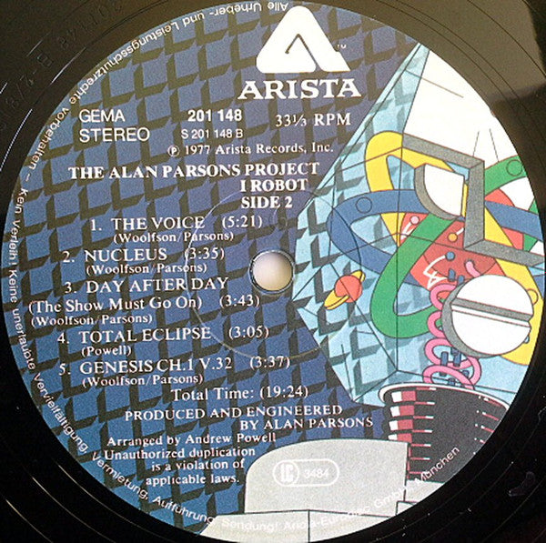 The Alan Parsons Project : I Robot (LP, Album, RP, Gat)