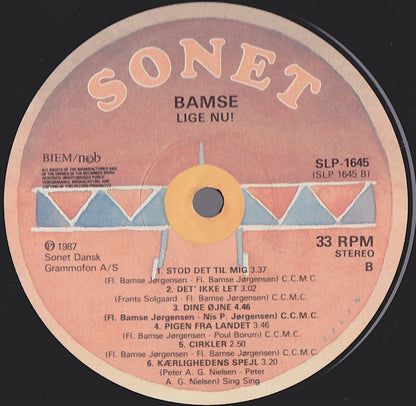 Flemming "Bamse" Jørgensen : Lige Nu! (LP, Album)