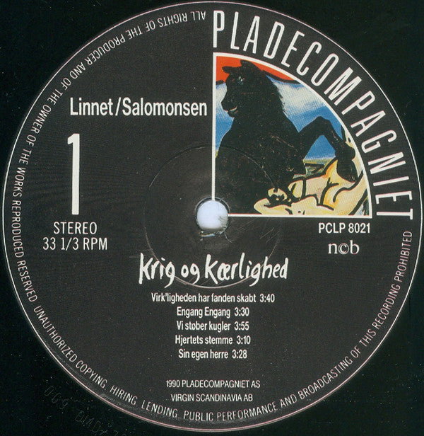 Linnet* / Salomonsen* : Krig Og Kærlighed (LP, Album)