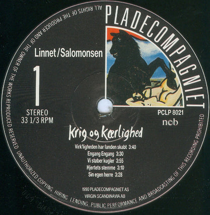 Linnet* / Salomonsen* : Krig Og Kærlighed (LP, Album)