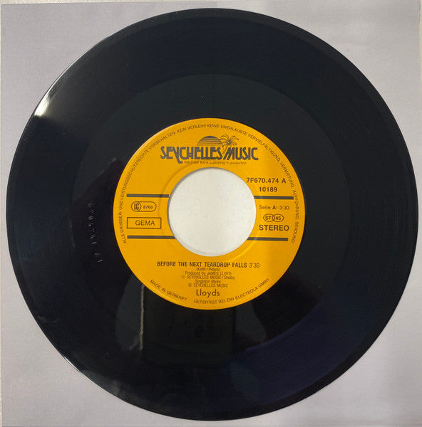 Lloyds : Before The Next Teardrop Falls (7", Single)