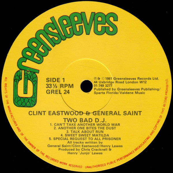 Clint Eastwood And General Saint : Two Bad D.J. (LP, Album)
