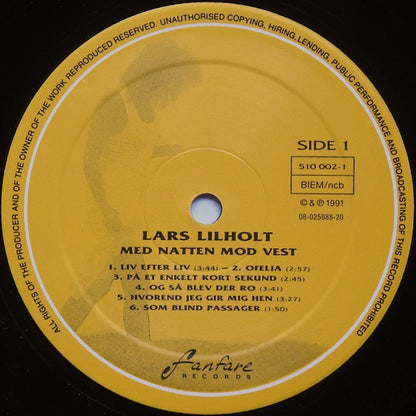 Lars Lilholt : Med Natten Mod Vest (LP, Album)
