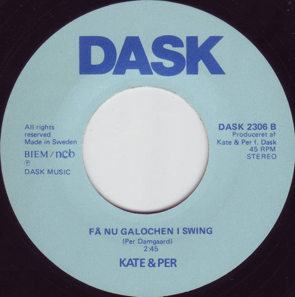 Kate & Per : På Med "Dutten", Danmark (7", Single, Lar)