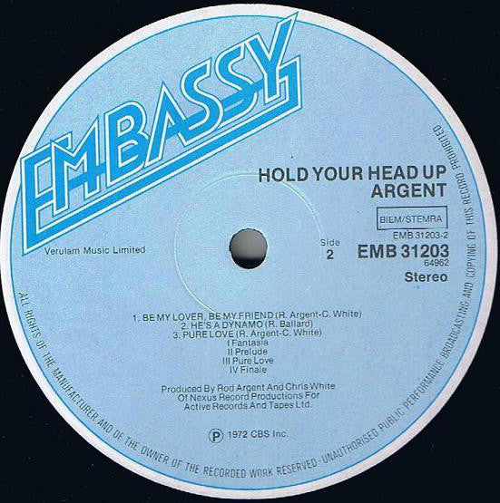 Argent : Hold Your Head Up (LP, Album, RE)