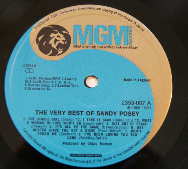 Sandy Posey : The Very Best Of Sandy Posey (LP, Comp)