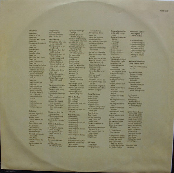 Lindsey Buckingham : Go Insane (LP, Album)
