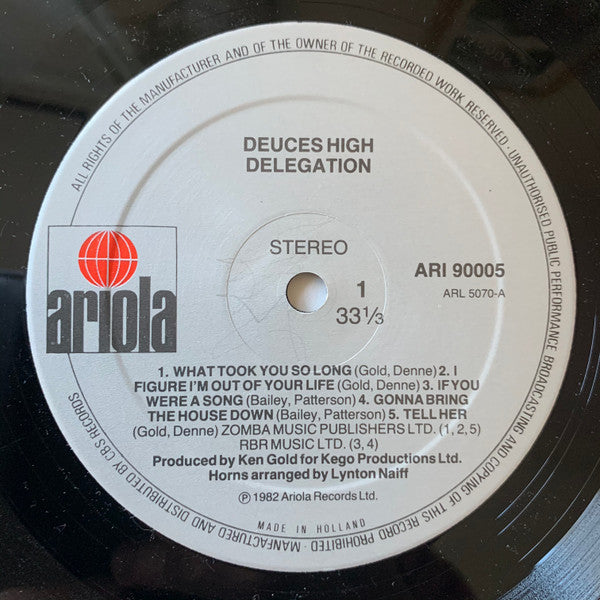 Delegation : Deuces High (LP, Album, Lab)