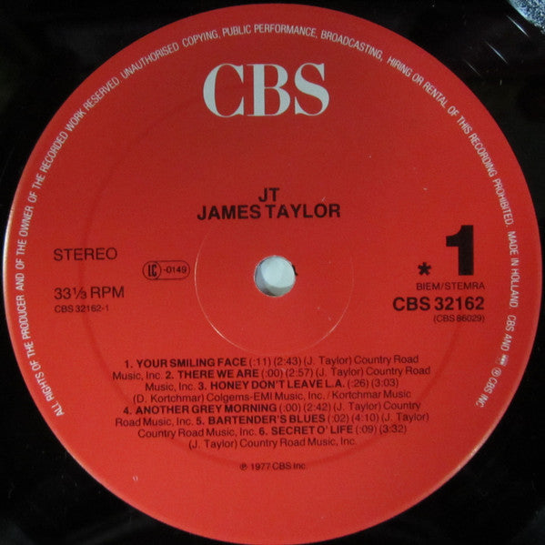 James Taylor (2) : JT (LP, Album, RE, Gat)