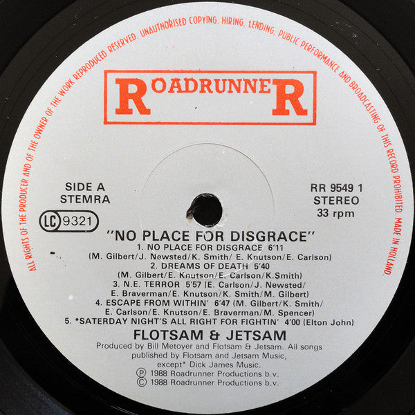 Flotsam And Jetsam : No Place For Disgrace (LP, Album)