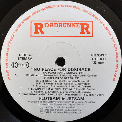 Flotsam And Jetsam : No Place For Disgrace (LP, Album)