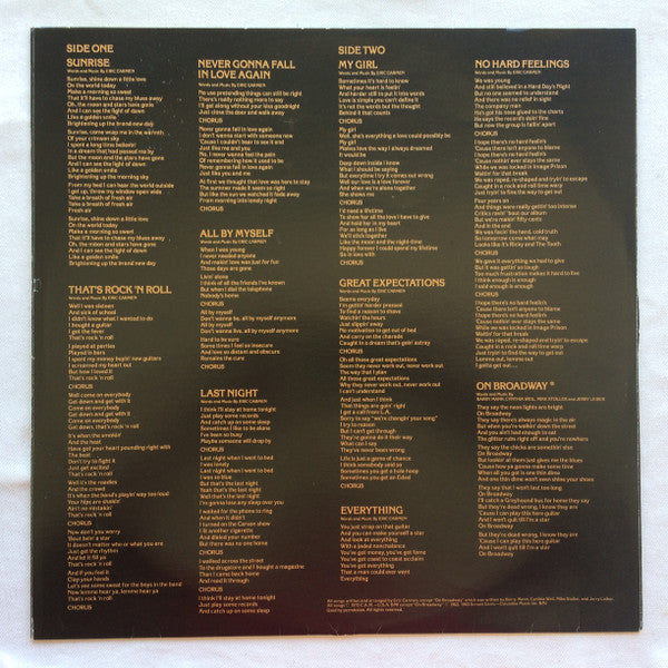 Eric Carmen : Eric Carmen (LP, Album, Kee)