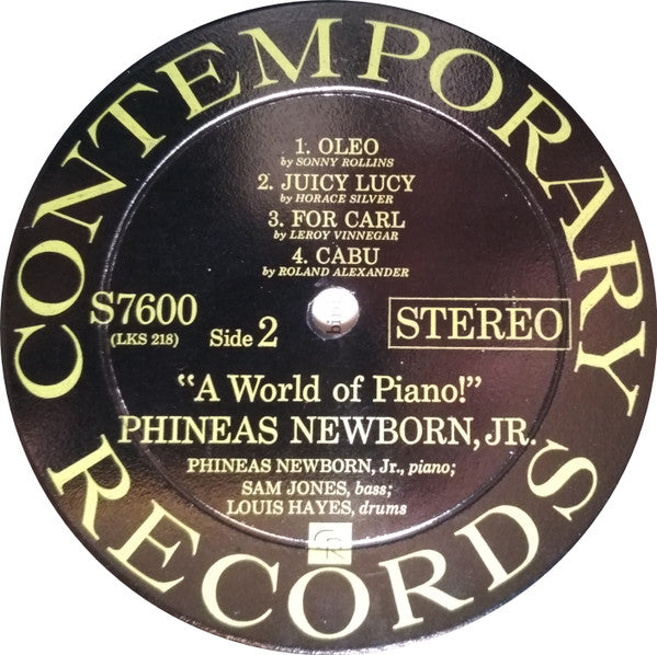 Phineas Newborn Jr. : A World Of Piano ! (LP, Album)