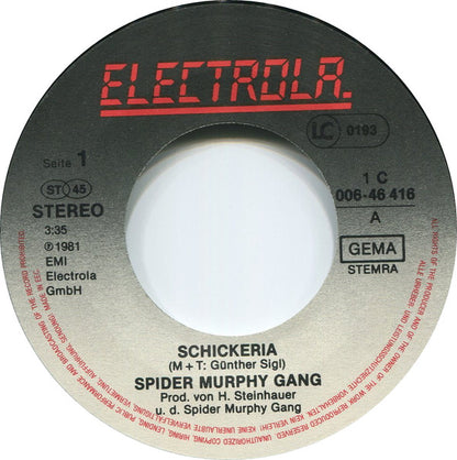 Spider Murphy Gang : Schickeria (7", Single)