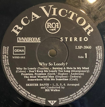 Skeeter Davis : Why So Lonely? (LP, Album)