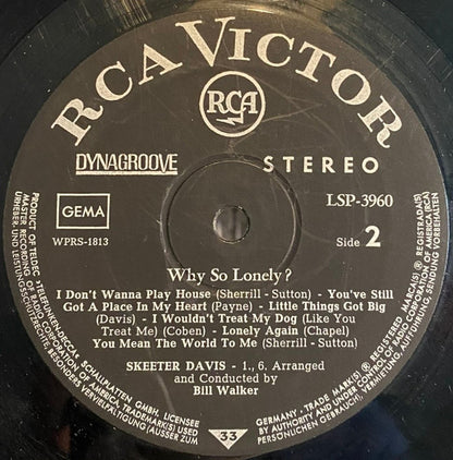 Skeeter Davis : Why So Lonely? (LP, Album)