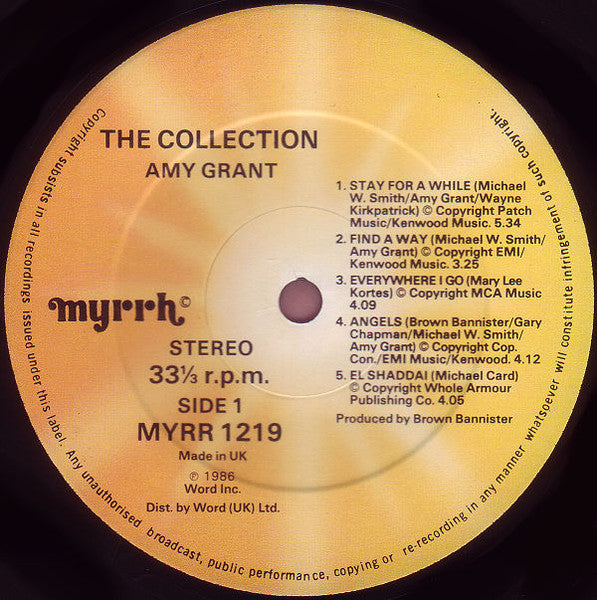 Amy Grant : The Collection (LP, Comp)