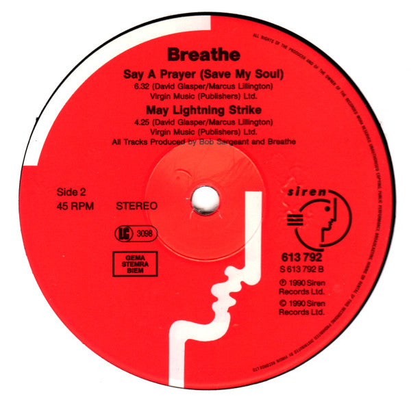Breathe (3) : Say A Prayer (12", Single)
