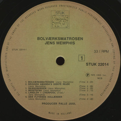 Jens Memphis : Bolværksmatrosen (LP, Album, RE)
